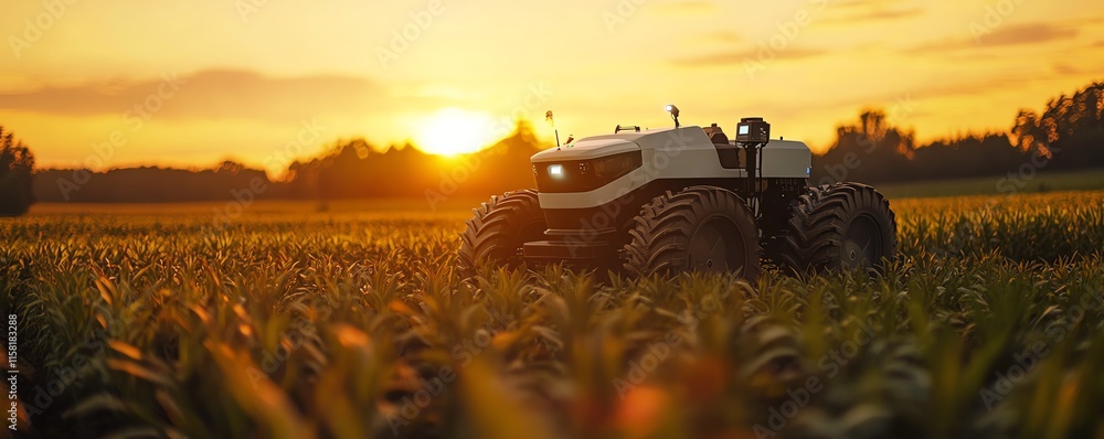 Poster advanced robot farmers transforming agricultural landscapes with cuttingedge technology, automated s
