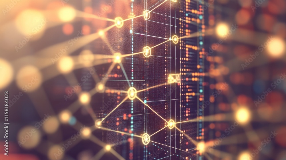 Poster abstract neural network motifs in soft lighting