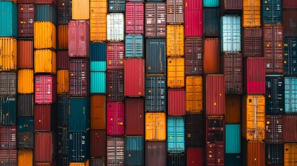 Fototapeta premium Colorful Cargo Containers