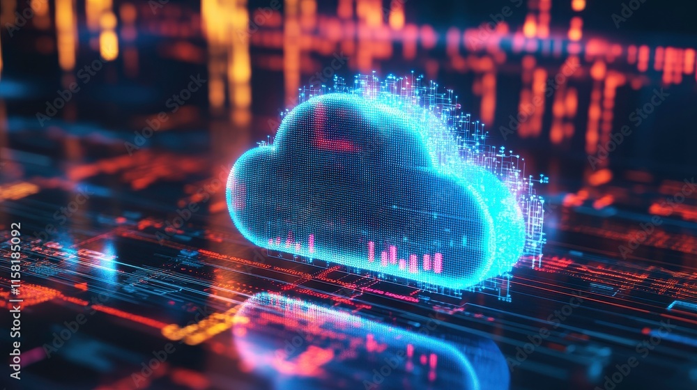 Aufkleber animated cloud computing visual for business insights