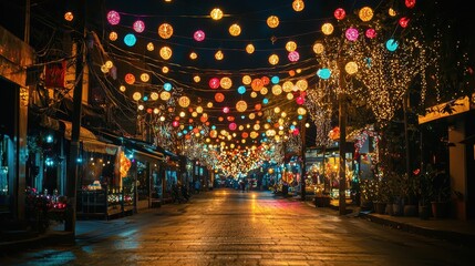Obraz premium New Year Festive Street Lights