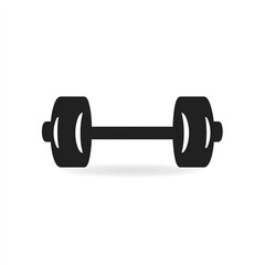 Minimal dumbbell icon, isolated on a clean white background, featuring a simple and sleek design. Perfect for fitness-related applications, digital interfaces, or workout programs