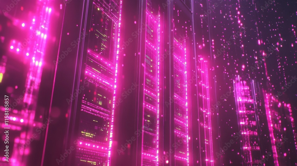 Aufkleber animated server upgrade visuals in soft light setup