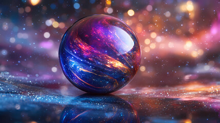 Aetherial cosmos fractal orbs intertwined, a digital painting of interconnected galaxies, abstract art, cosmic energy, vibrant colors, infinite universe, digital art. Aetherial. Illustration