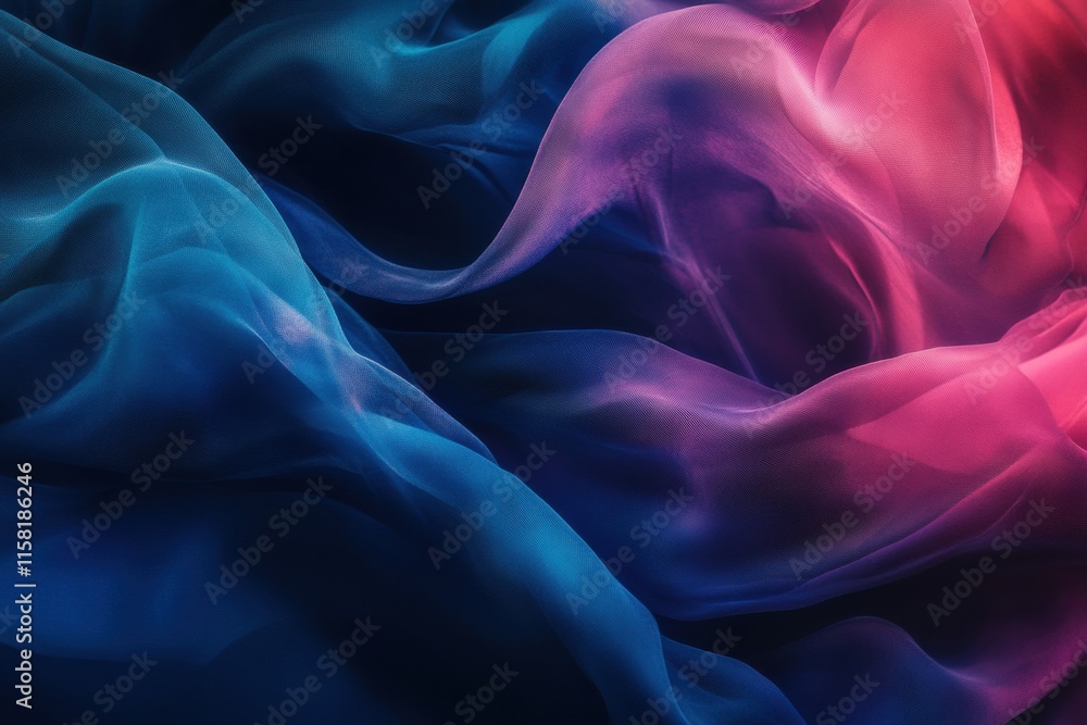 Leinwandbilder Luxurious silk fabric in vibrant shades creating an elegant backdrop with ample copy space for text customization. Generative AI