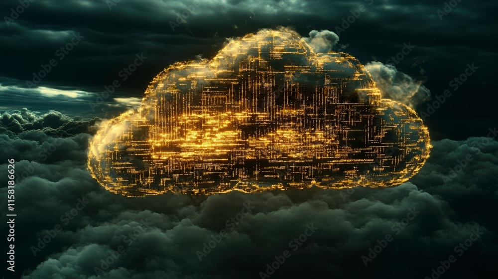 Poster cloud-based software development concepts in ambient light
