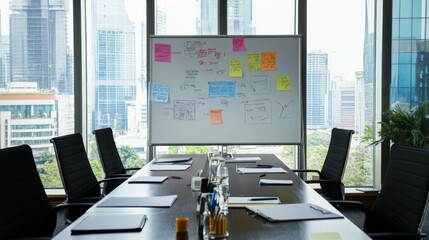 Corporate boardroom filled with serious executives discussing strategic plans. Focus on teamwork, decision-making, and corporate growth.