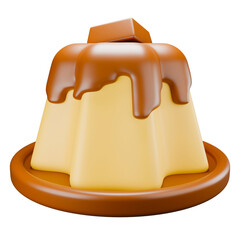 3d icon chocolate cake on a plate