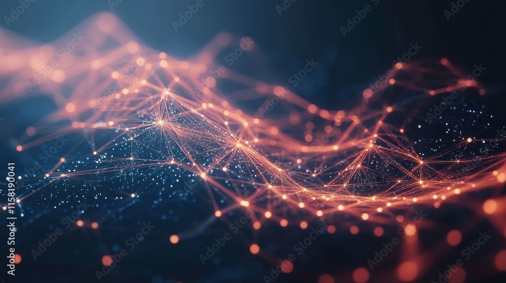 Poster Digital Network Flow in High Contrast Visuals