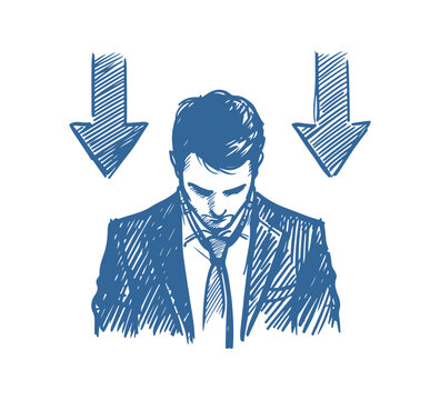  Frustate Businessman hand drawn vector