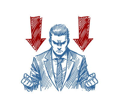  Frustate Businessman hand drawn vector
