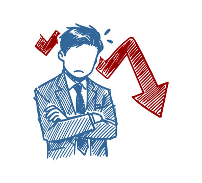  Frustate Businessman hand drawn vector