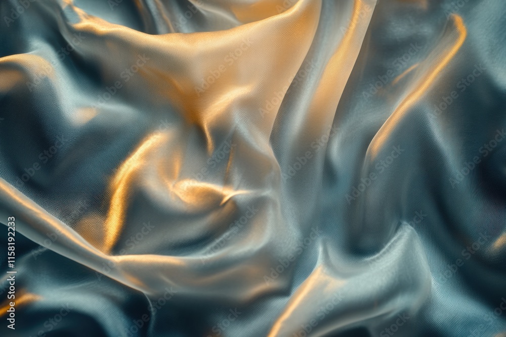Poster luxurious silk fabric showcasing rich textures with ample copy space for your creative mockup design