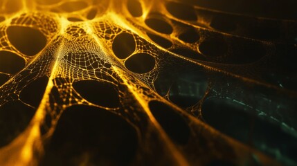 Naklejka premium Abstract Futuristic Neural Network and Energy Flow Digital Artwork