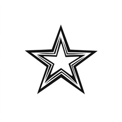 Obraz premium Minimalistic star icon isolated on a clean white background, featuring a sleek and modern design. Ideal for ratings, achievements, or decorative purposes, providing a versatile and professional 