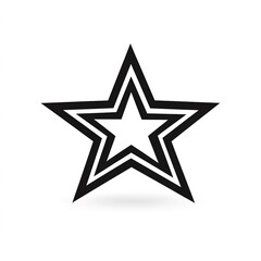 Obraz premium Minimalistic star icon isolated on a clean white background, featuring a sleek and modern design. Ideal for ratings, achievements, or decorative purposes, providing a versatile and professional 