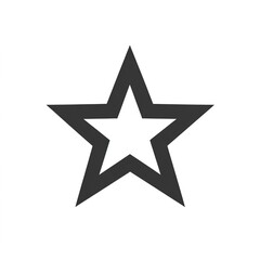 Obraz premium Minimalistic star icon isolated on a clean white background, featuring a sleek and modern design. Ideal for ratings, achievements, or decorative purposes, providing a versatile and professional 
