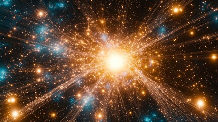 Obraz premium Abstract Futuristic Neural Network and Energy Flow Digital Artwork