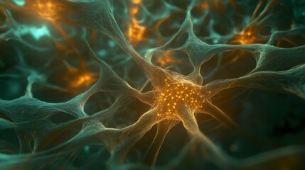 Obraz premium Abstract Futuristic Neural Network and Energy Flow Digital Artwork