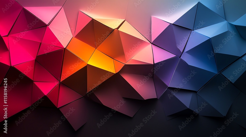 Aufkleber A vibrant geometric abstract design featuring colorful triangular shapes.