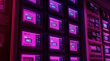 Intense Cybersecurity Firewall Visuals in Grid Layout