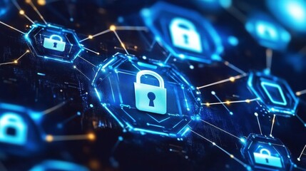 Intense Cybersecurity Visual with Animated Firewalls