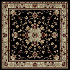 Naklejka premium persian rectangle carpet, pattern, red, top view, inside color red, background color black, only red and beige color, Long rectangular, Vertical long rectangular