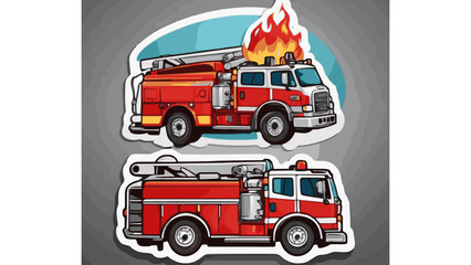 Fototapeta premium Fire trucks are extinguishing the fire