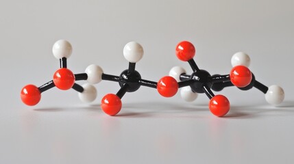Obraz premium Molecular model showing the structure of organic compounds.