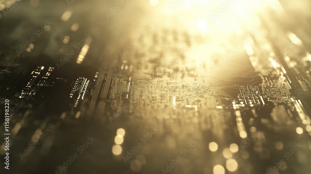 Poster microchip textures in light and tech environment