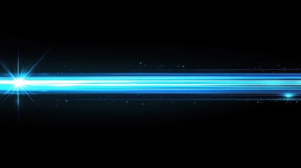 A vibrant blue light beam against a black background, suggesting energy and motion.