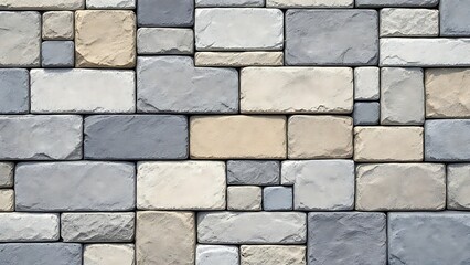 Naklejka premium Earth-toned seamless tile pattern featuring natural square terracotta textures in various shades of brown, tan, and cream.