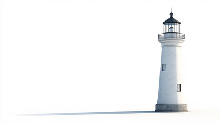 Lighthouse Isolated on White Background - Coastal Landmark