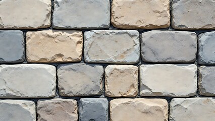 Obraz premium Earth-toned seamless tile pattern featuring natural square terracotta textures in various shades of brown, tan, and cream.