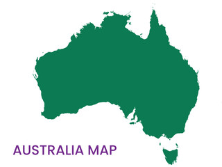 High detailed map of Australia. Outline map of Australia. Oceania