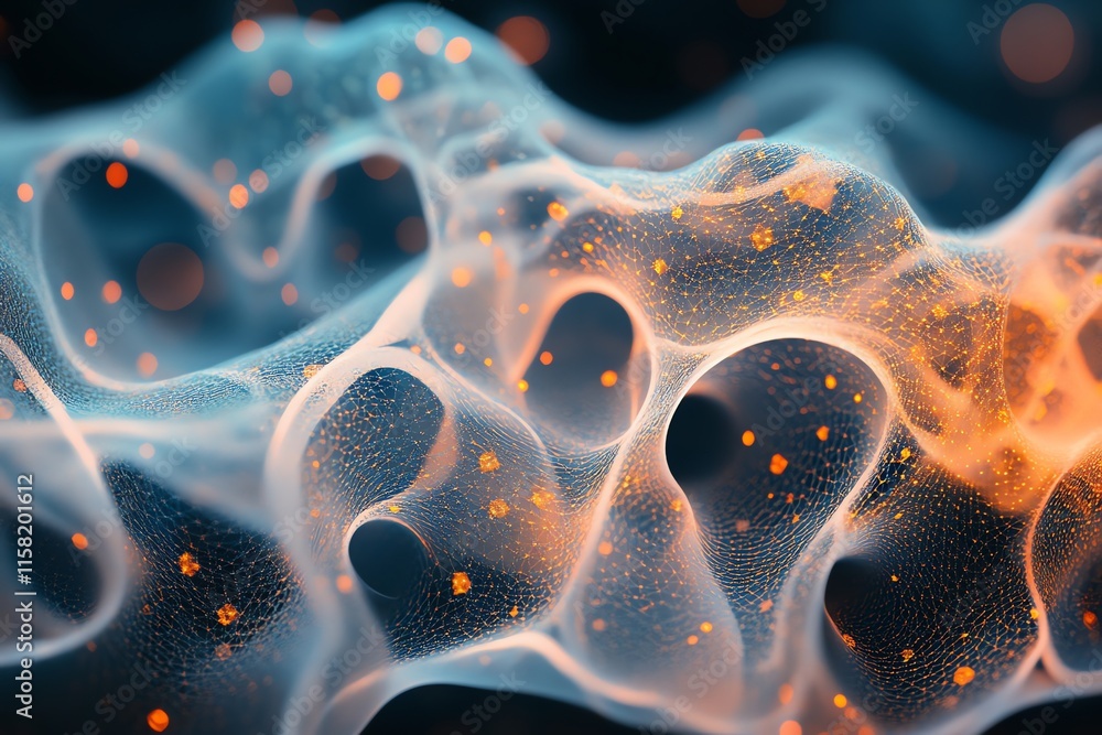 Aufkleber Abstract waves of light and color create a dynamic, ethereal visual effect.