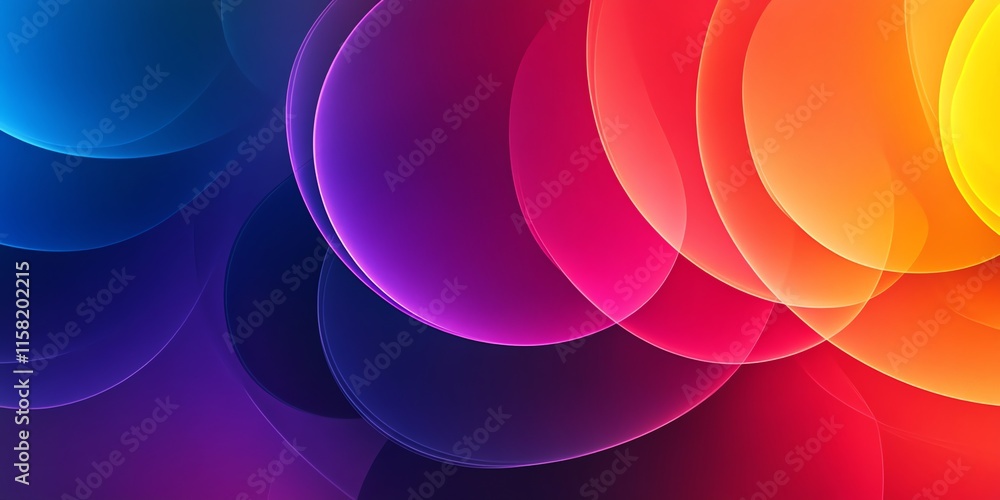 Poster Abstract colorful waves with gradients and smooth curves, creating a vibrant visual effect.