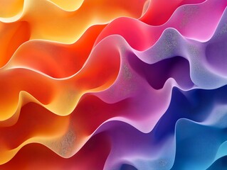 Obraz premium Vibrant abstract waves in warm and cool colors create a dynamic visual flow.