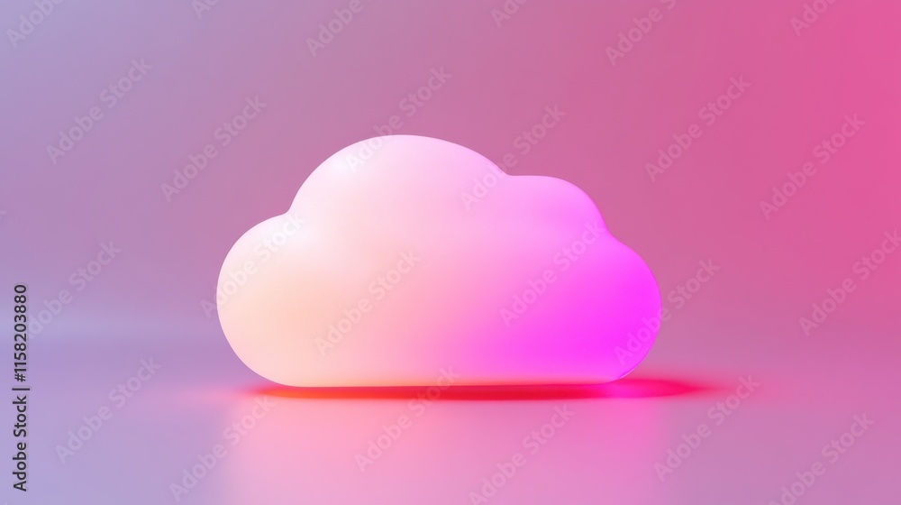 Poster soft light floating storage icon in simplified setting
