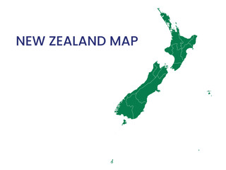 High detailed map of New Zealand. Outline map of New Zealand. Oceania