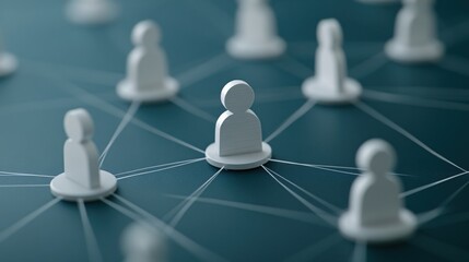 Obraz premium White Figure Network Symbols Representing Social Connections and Interactions