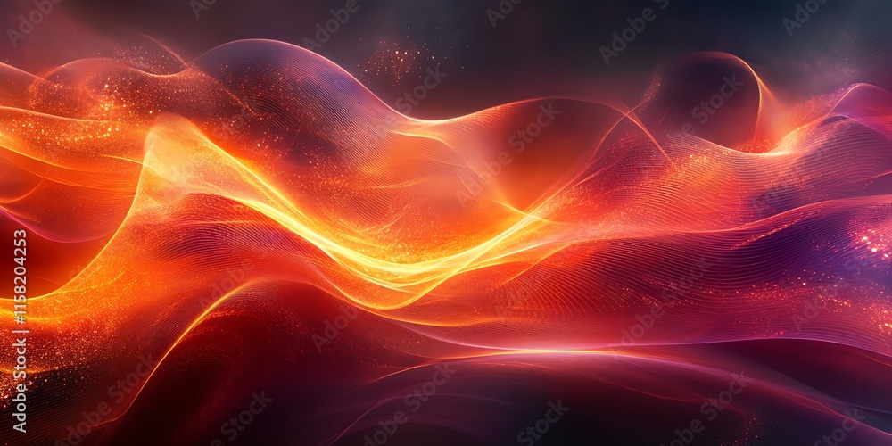 Aufkleber Abstract waves of vibrant colors creating a dynamic and energetic visual experience.