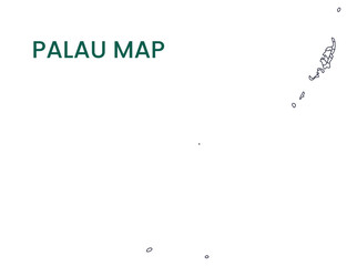 High detailed map of Palau. Outline map of Palau. Oceania