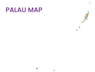 High detailed map of Palau. Outline map of Palau. Oceania