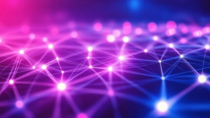 Vibrant Digital Networking with Glowing Data Streams