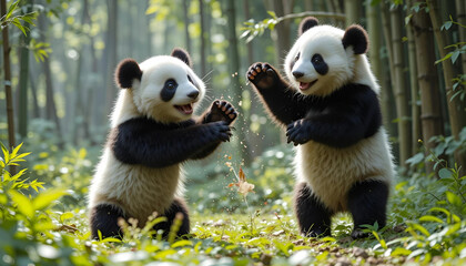 giant panda eating bamboo