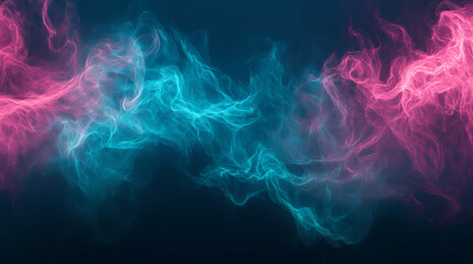 Abstract Swirl of Cyan and Magenta: A mesmerizing abstract backdrop of swirling cyan and magenta smoke evokes a sense of movement, energy, and mystery.