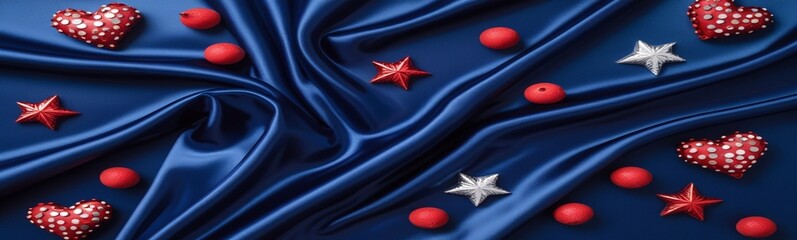 This sentence incorporates elements like silk, color, smooth texture, luxurious backdrop, and regal elegance to describe the image