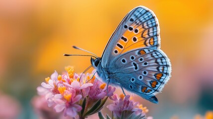 Obraz premium Butterfly on a flower in natural harmony
