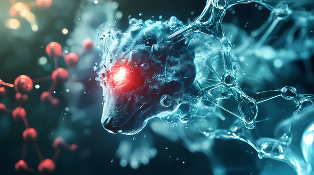 Proteolysis targeting chimera molecule, illustration. Chimera. Illustration